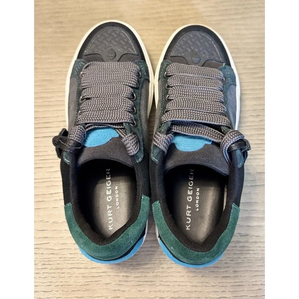 Kurt Geiger Men’s Southbank Tag Sneaker Black Green . Size 8 US (41 EU)